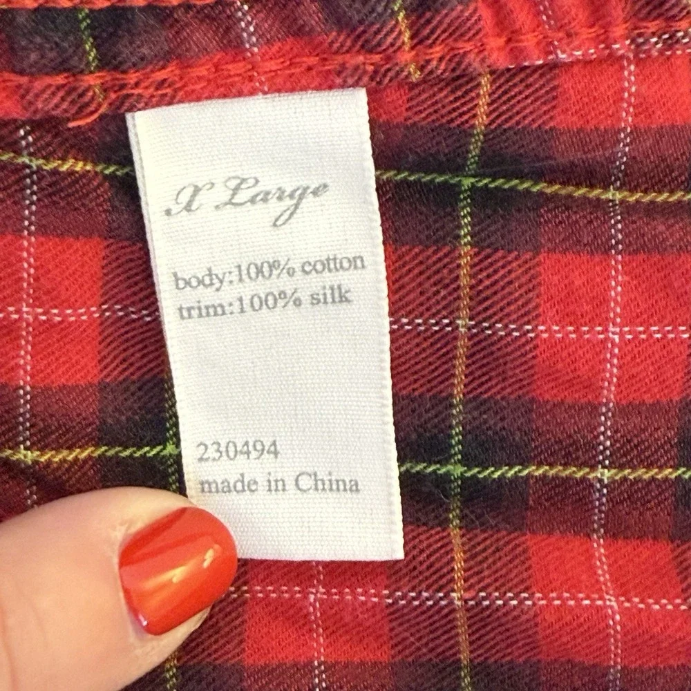 Victoria's Secret Red Plaid 2 Piece Pajama Set XL Holiday Christmas Heritage‎